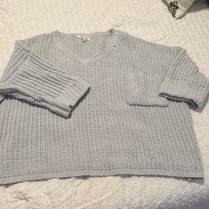 Light Blue Chunky Cropped Sweater